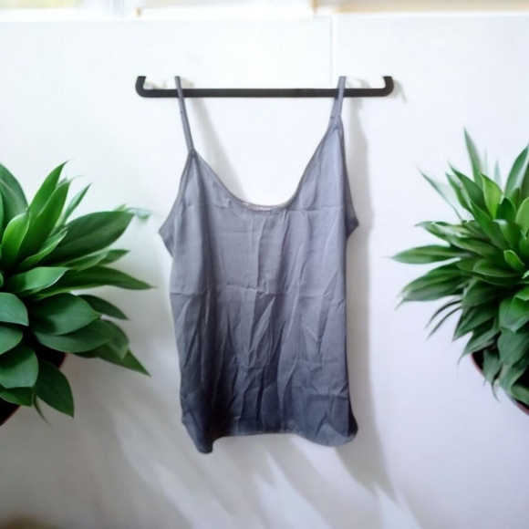 Elevated Tank Top Stylish Shiny Gray Camisole Top Blouse Small - Picture 1 of 10